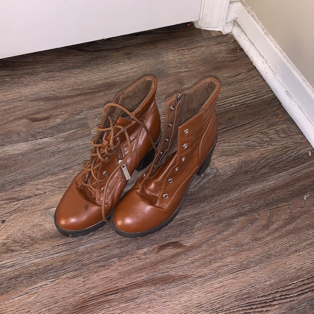 Brown heeled boots